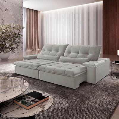 Sofá Nivus Linho 02 Módulos De 120cm B25cm Meu Sofá Online A230 Linho Cinza