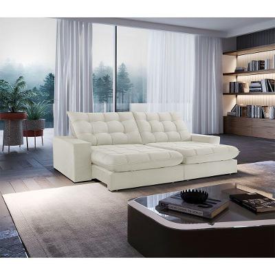 Sofá Livy Linho 02 Módulos De 120cm B25cm Meu Sofá Online A302 Linho Branco