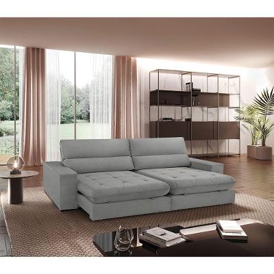 Sofá Aspem Linho 02 Módulos De 120cm B25cm Meu Sofá Online A230 Linho Cinza