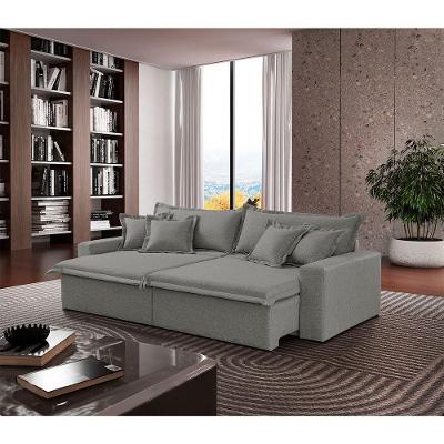 Sofá Montreal Linho 02 Módulos De 120m B25cm Meu Sofá Online A230 Linho Cinza