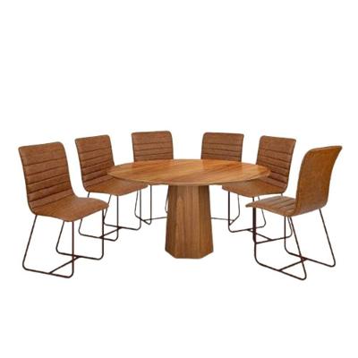 Conjunto Mesa Redonda Roraima 1,35m Com 6 Cadeiras Itália