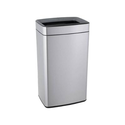 Lixeira Retangular Com Aro e Balde 40 L Aço Inoxidável Escovado Linha Plana Brinox Aço Inoxidável