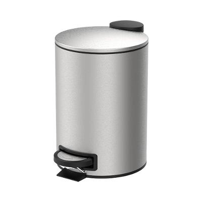 Lixeira Com Pedal E Balde 3l Aço Inoxidável Escovado Linha Spin Brinox Aço Inoxidável