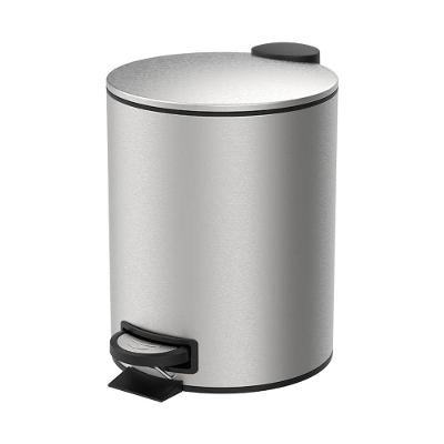 Lixeira Com Pedal E Balde 5l Aço Inoxidável Escovado Linha Spin Brinox Aço Inoxidável