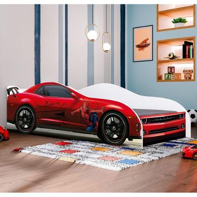 Mini Cama Carro Infantil Vermelho Proteção Lateral E Colchão Vermelho Cama Infantil Vermelho