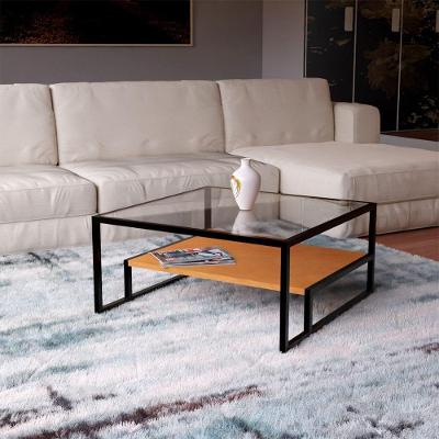 Mesa De Centro Industrial Moderno Toledo Preto E Tampo Canela Marrom