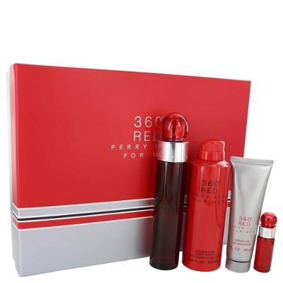Perf.cx.pres.col.masc.perry Ellis 360 Red 100 Ml Edt+7 Ml Edt+200 Ml Des.+90 Mlsabonete Líq.