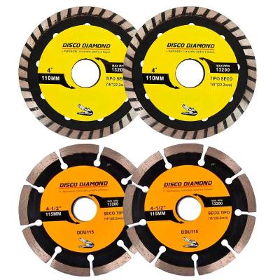 Kit 4 Disco Serra Circular 115mm-100mm Concreto Mármore
