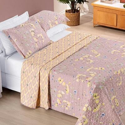 Colcha Estampada Dupla Face Bouti Queen 03 Peças - Lavanda