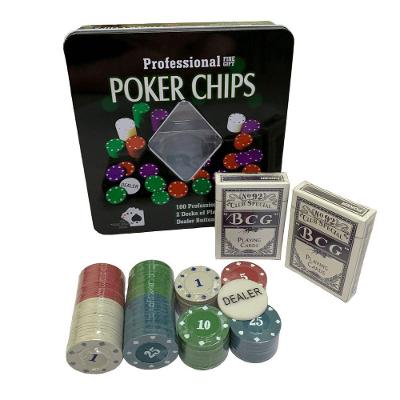 Jogo Poker 100 Fichas - Com Deck único