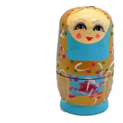 Matriosca Boneca Russa C/ 5 Bonecas 12cm Alt. Azul