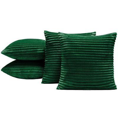Kit 4 Capas De Almofada Napoli 45X45 Manta Canelada - Verde Esmeralda
