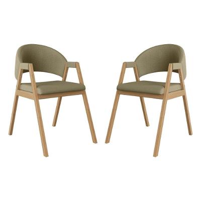 Kit 02 Cadeiras Suellen Decorativa Para Mesa Jantar Linho Bege