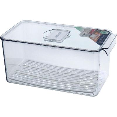 Caixa Organizadora Para Geladeira Com Tampa Acrilico 14x16x31cm
