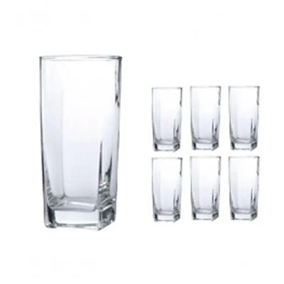 Jogo Copos Vidro Cristal Long Drink Quadrado 6pcs 320 Ml