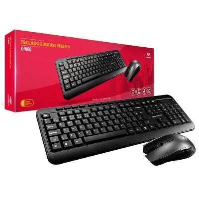 Kit Teclado E Mouse Wireless C3tech, Abnt2, 1600dpi, Preto - K-w60bk