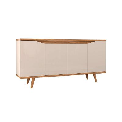 Aparador Buffet 4 Portas Kira Off White E Noce