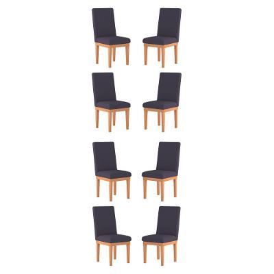 Kit 8 Cadeiras Estofadas Para Sala De Jantar cinza