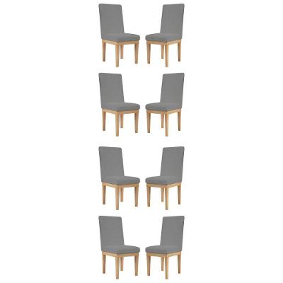 Kit 8 Cadeiras De Jantar Reforçadas Estofadas Luxo Grafite