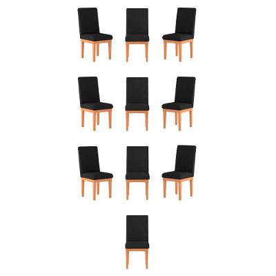 Kit 10 Cadeiras Estofadas Decorativa Para Mesa preto