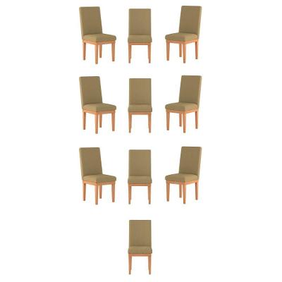 Kit 10 Cadeiras Estofadas Decorativa Para Mesa capuccino