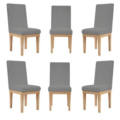 Kit 6 Cadeiras Reforçada Para Mesa De Jantar Luxo Grafite