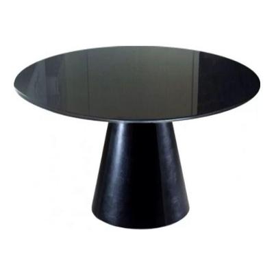 Mesa de Jantar Cone 120cm Laqueada e Vidro 4mm Preto