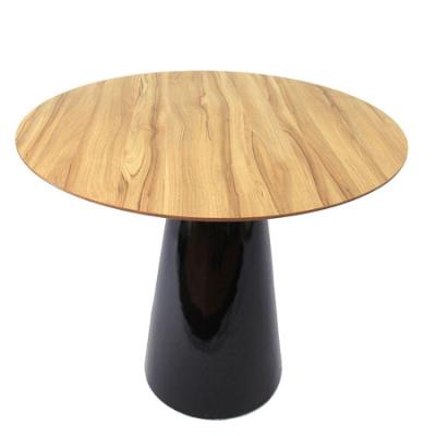 Mesa de Jantar Cone 80cm Tampo Nogueira Preto