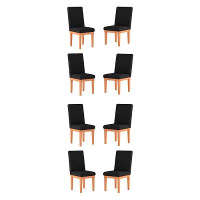 Kit 8 Cadeiras Estofadas Para Sala De Jantar preto