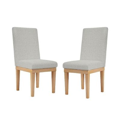 Kit 2 Cadeiras Estofadas Para Mesa De Jantar Cinza Claro