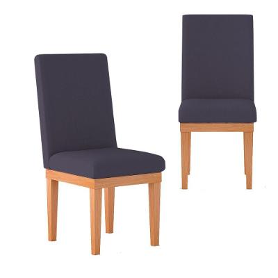 Kit 2 Cadeiras Estofadas Para Mesa De Jantar Decor cinza