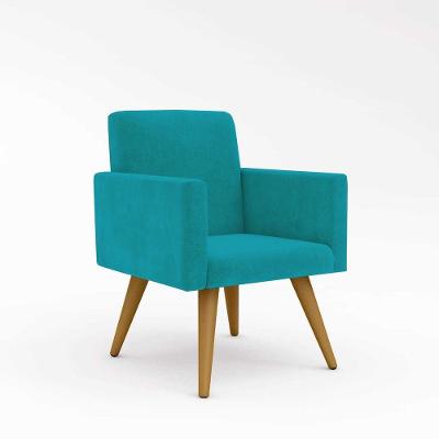 Kit 7 Poltronas Pés Palito + 1 Namoradeira Azul Turquesa
