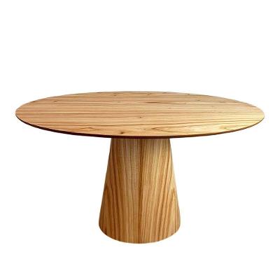 Mesa De Jantar Cone Oval 235X122 Tampo Cinamomo Base Marrom