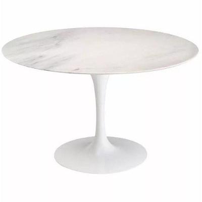 Mesa Saarinen Redonda 120cm Mármore Branco Extra Yescasa