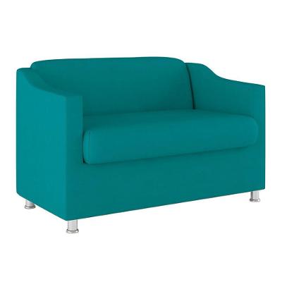 Namoradeira Tilla Sala De Estar Tecido Suede – Balaqui Decor Cor:azul Turquesa