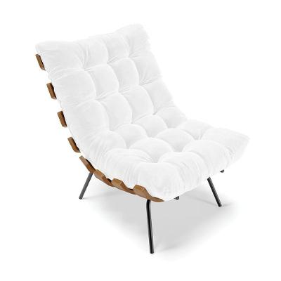 Poltrona Costela Corano Base Metálica Preto - D'Rossi Branco