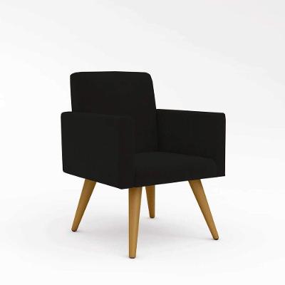 Kit 7 Poltronas Pés Palito + 1 Namoradeira Pes Palito Preta