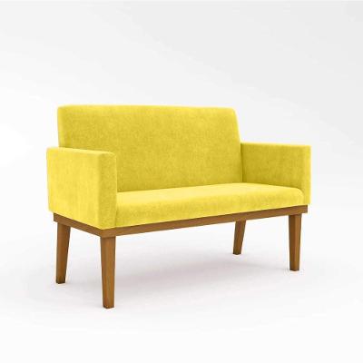 Sofá Namoradeira Confortável Sala De Estar Amarelo