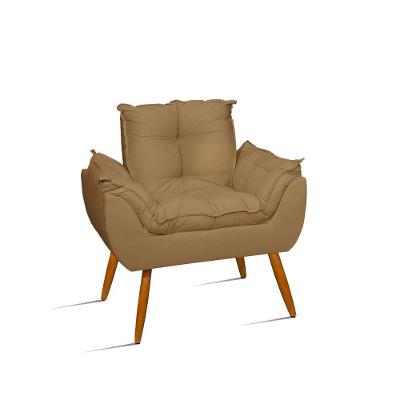 Kit 02 Poltronas Decor. Opala Pés Palito Sala capuccino