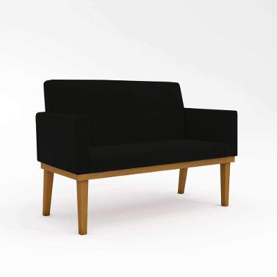Sofá Namoradeira Confortável Sala De Estar Preto