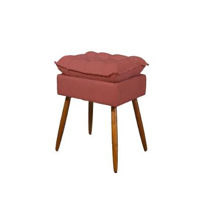 Puff Decorativo Pés Palito Opala Sala Balaqui Decor Cor:rosa