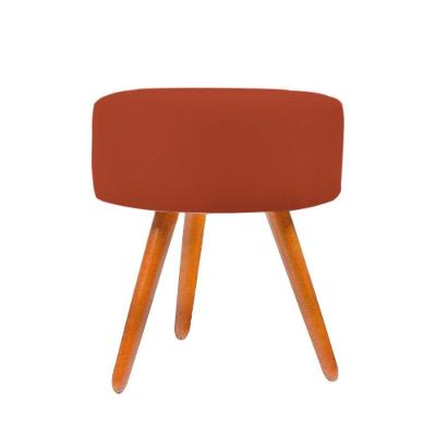 Puf, Puff Para Sala Redondo Pé Palito Suede Cor Terracota
