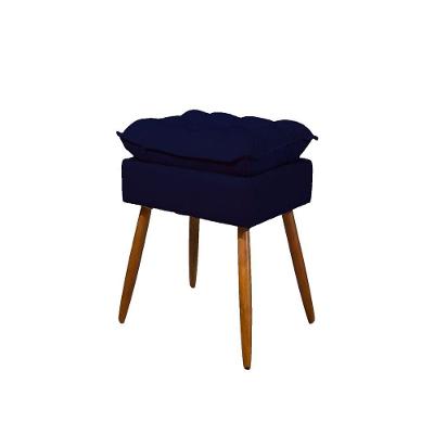 Puff Decorativo Pés Palito Opala Sala Balaqui Decor Cor:azul Marinho