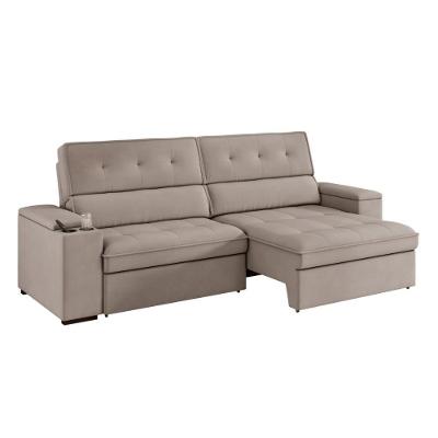 Sofá 3 Lugares Retrátil E Reclinável 230cm Multimóveis Cr45243 Castor Castor
