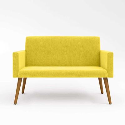 Sofá Namoradeira Pés Palito Sala, Quarto - Amarelo