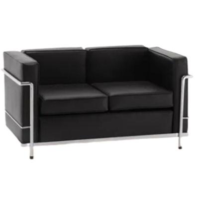 Sofá Le Corbusier Masculino LC 1 Lugar Inox Revestido em Couro Ecológico. 
