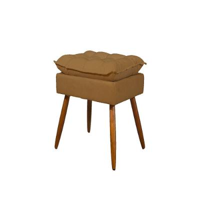 Puff Decorativo Pés Palito Opala Sala Balaqui Decor Cor:capuccino
