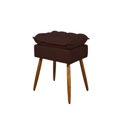 Puff Decorativo Pés Palito Opala Sala Balaqui Decor Cor:marrom