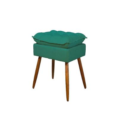 Puff Decorativo Pés Palito Opala Sala Balaqui Decor Cor:azul Turquesa