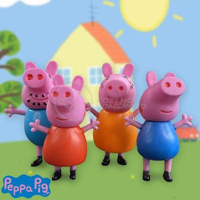 Kit Infantil 4 Bonecos Familia Peppa Pig